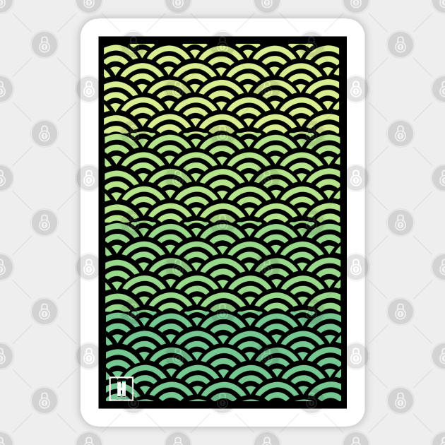 Retro Japanese Clouds Pattern RE:COLOR 11 Magnet by HCreatives